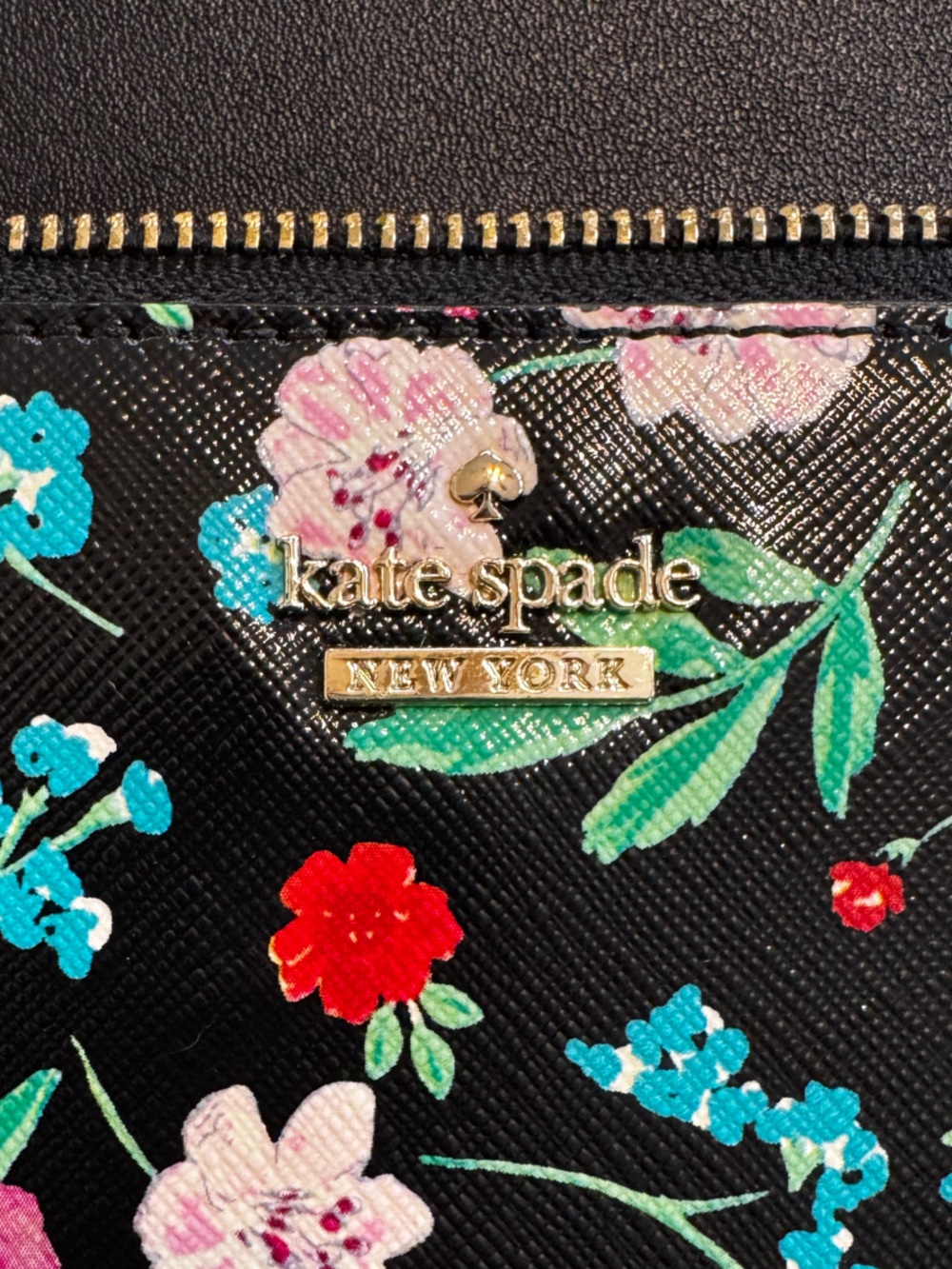 kate spade Black Floral Zip Wristlet Wallet (cameron street jardin leila) - Picture 2 of 4